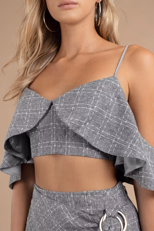 Stylestalker Edwina Crop Top - Grey