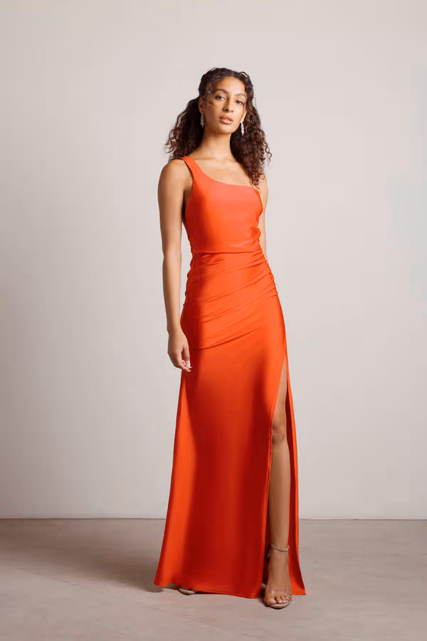 Nights Like This Open Back High Slit Maxi Dress - Red