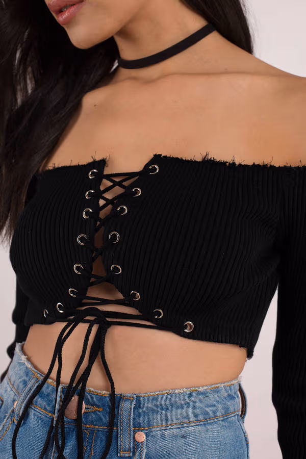 Sarah Crop Top - Black