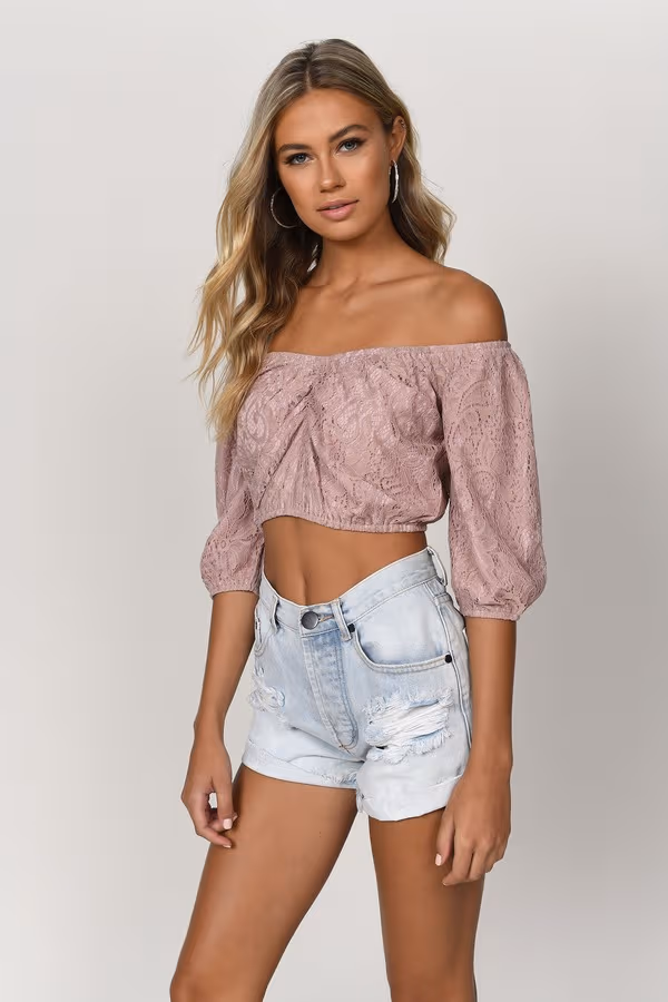 Same Old Love Crop Top - Rose