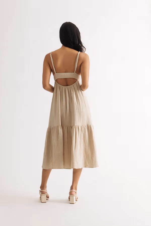 Loving Myself Blue Cotton Midi Dress