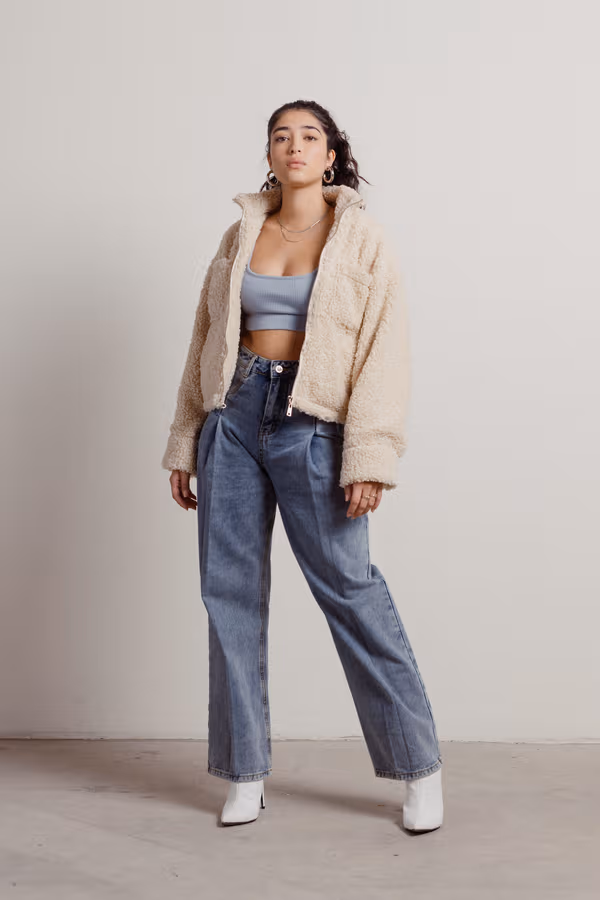 Fuzzy Wuzzy Sherpa Jacket - Cream