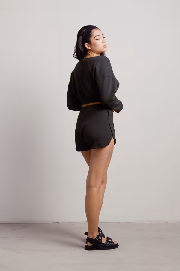 Hey There Knit Top and Short Lounge Set - Ecru