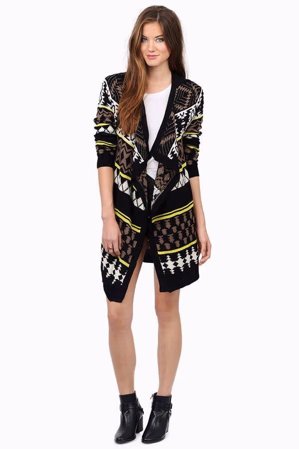 Central Lane Longline Cardigan - Black