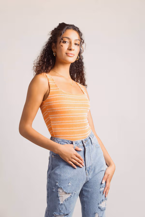 You Think So Stripe Bodysuit - Blue