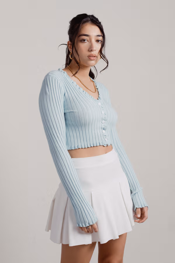 Dreamy Ruffle Cardigan - Mint