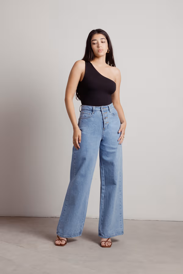 Izabella One Shoulder Bodysuit - Black