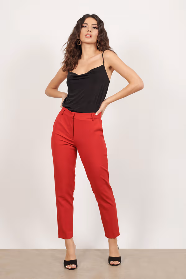 Still Had You Cropped Pants - Red