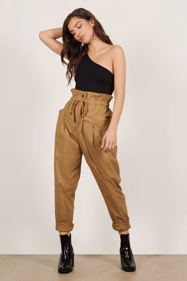 Tessi Paperbag Pants - Khaki