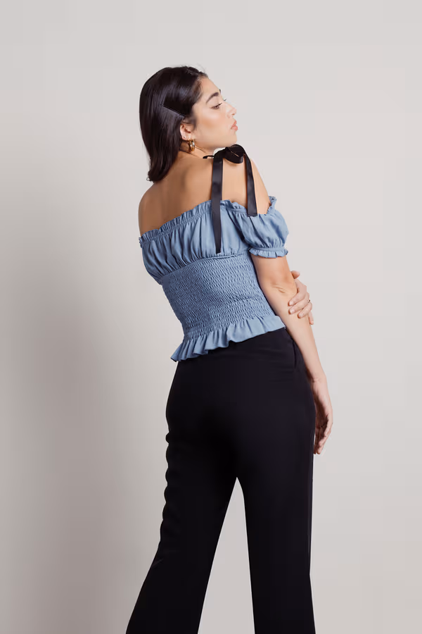 Romantics Smocked Top - Periwinkle