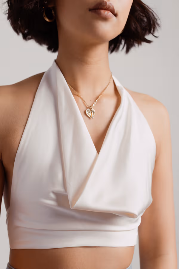 Betsy Rosary Double Charm Necklace - Gold