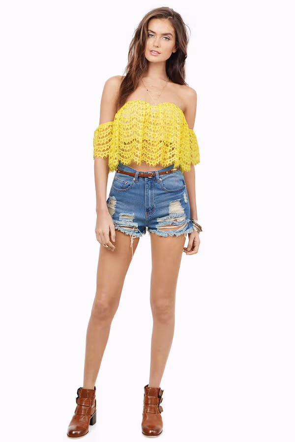 Trista Crop Top - Yellow