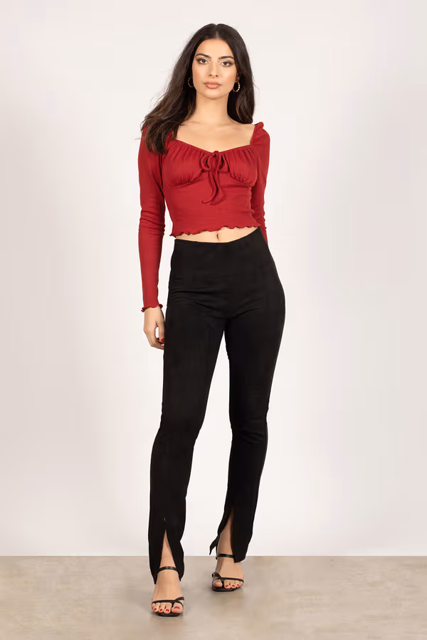 Shortend Crop Top - Wine
