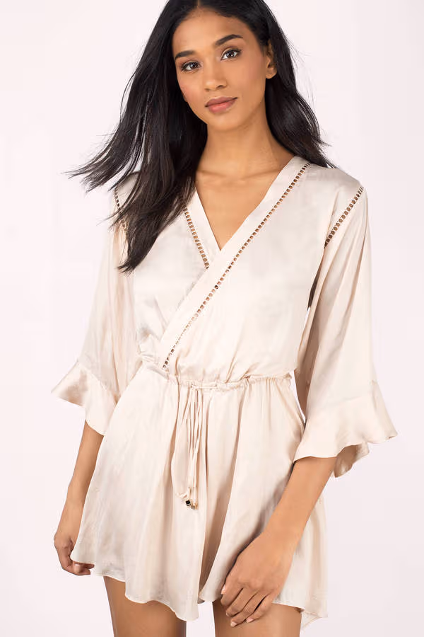 Winona Arielle Wrap Playsuit - Biscuit