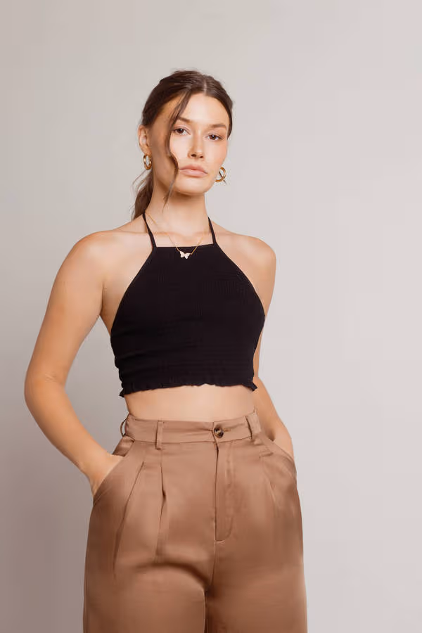 Feel Good Crop Top - Black