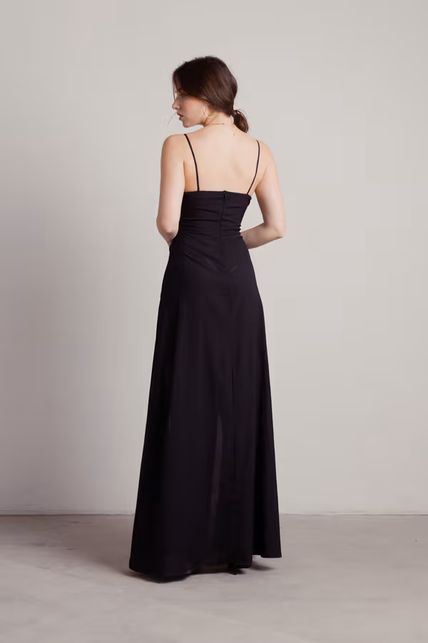 Under Your Spell Black Dual Slit Maxi Dress