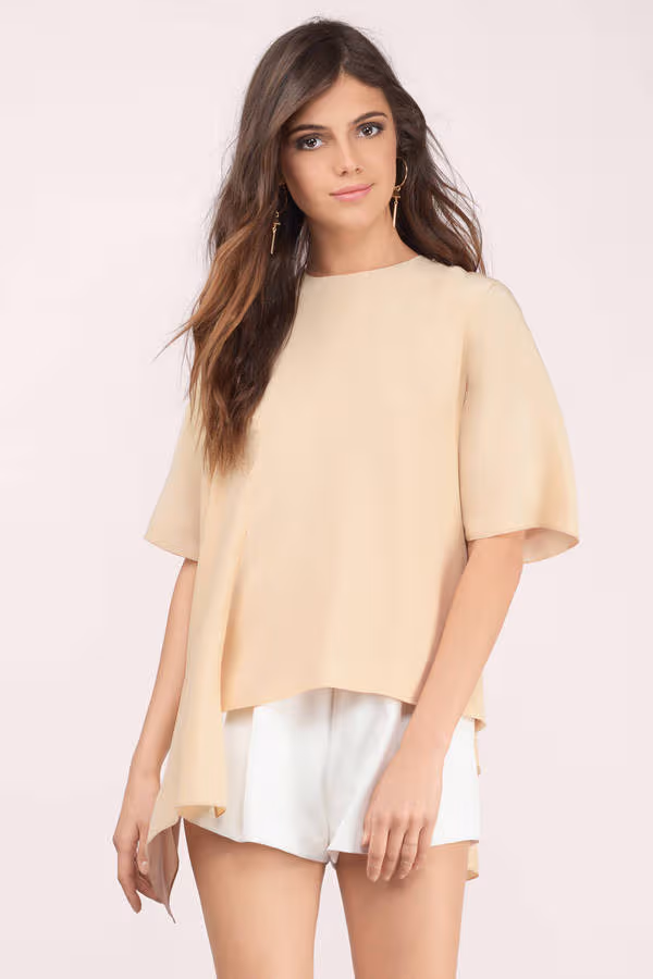 Cameo Disposition Silk Top - Tan