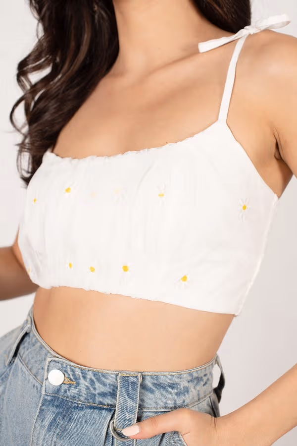 Jen Crop Top - White