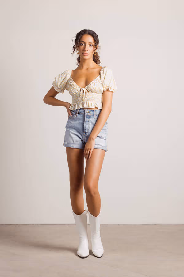 Beginning Of It All Crop Top - Yellow