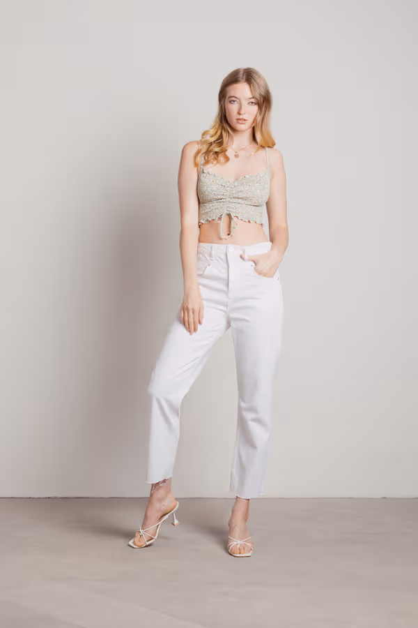 Flower Power Crop Top - Sage