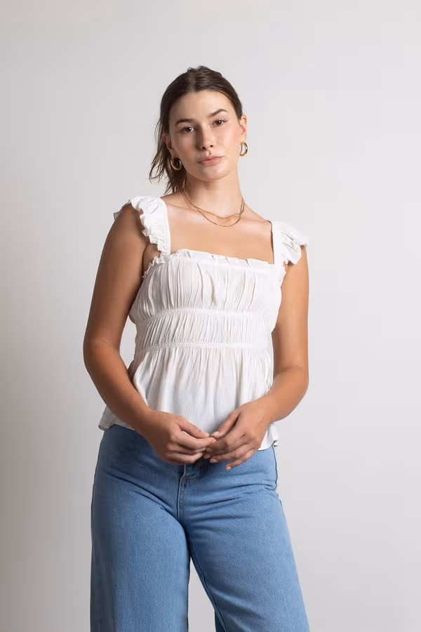 Karisma Ruffle Blouse - Ivory