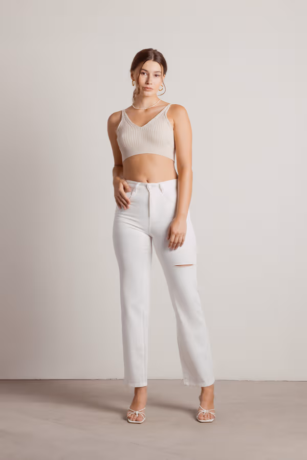 Castle Heights Straight Leg Jeans - White