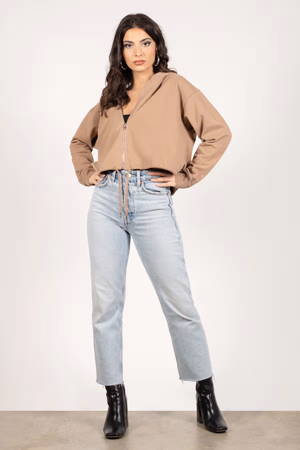 Ease Up Zip Up Hoodie - Mocha