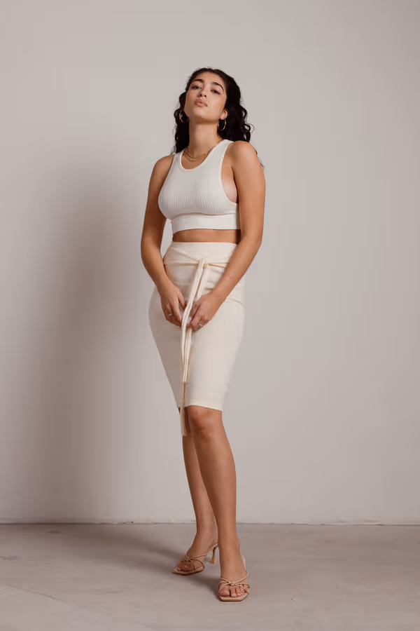 Chantelle Sweater Midi Skirt - Ivory