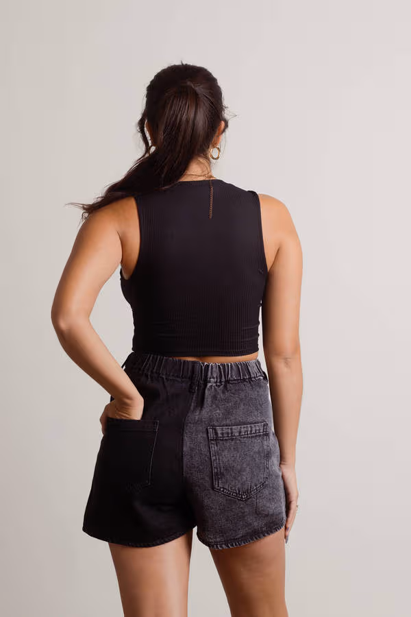 Get Outta Here Crop Top - Black