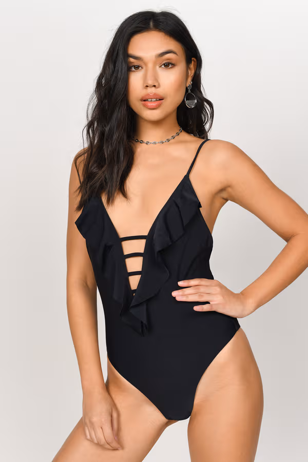 Swept Away Ruffle Monokini - Brick