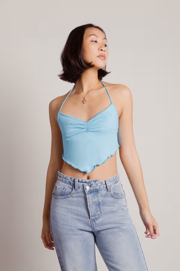 Rivals Crop Top - Aqua Blue