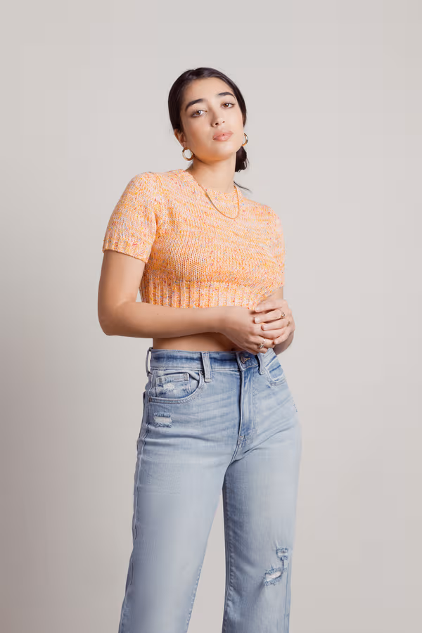 Emotional Oranges Crop Top - Orange Multi