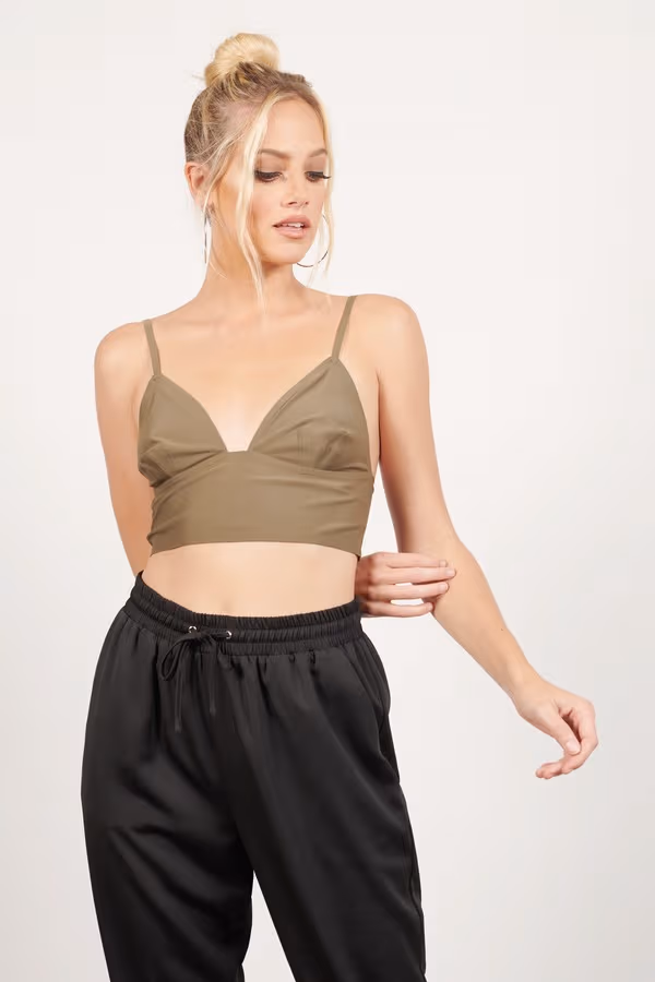 Pat Me Up Crop Top - Olive