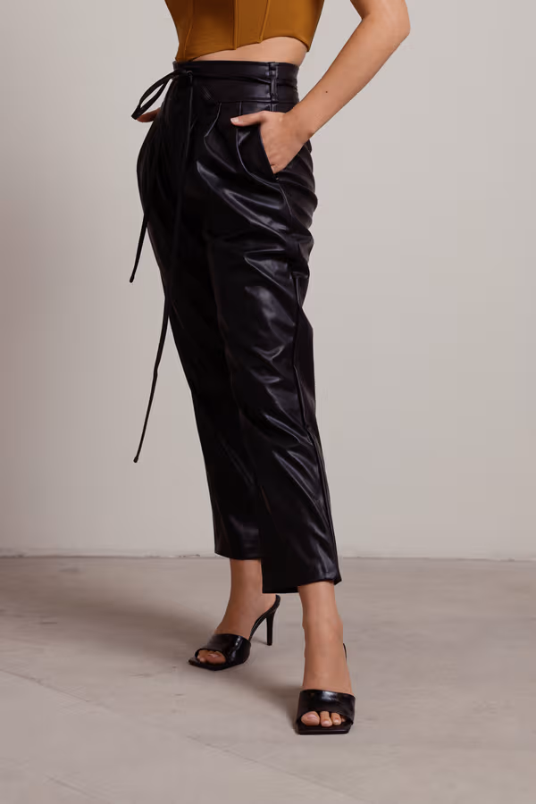 Lizzo Faux Leather Pants - Black