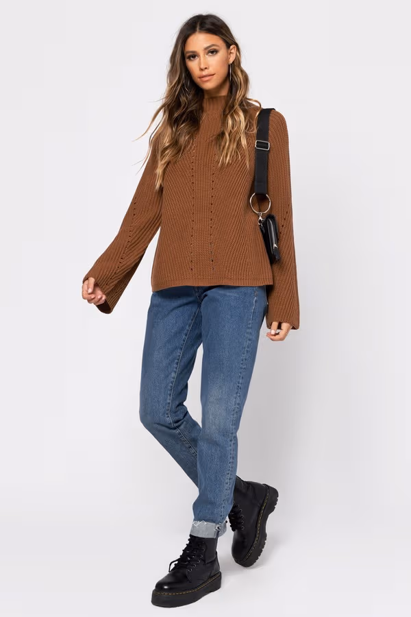 Noelle Mock Neck Sweater - Sienna