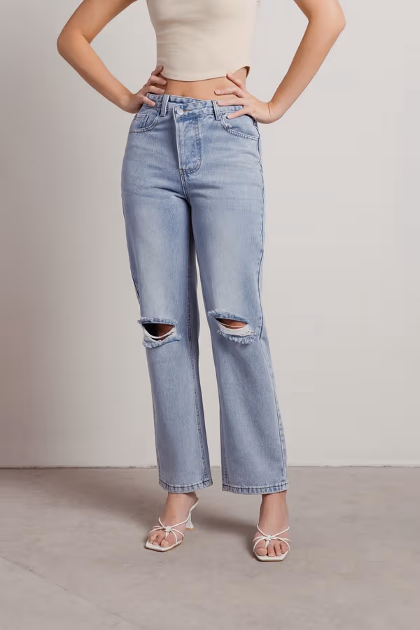 Holmby Hills Distressed Jeans - Distressed Dark Grey