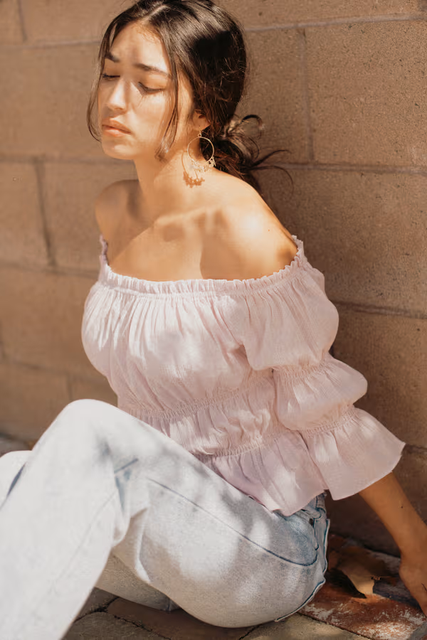 Gisela Smocked Blouse - Lavender