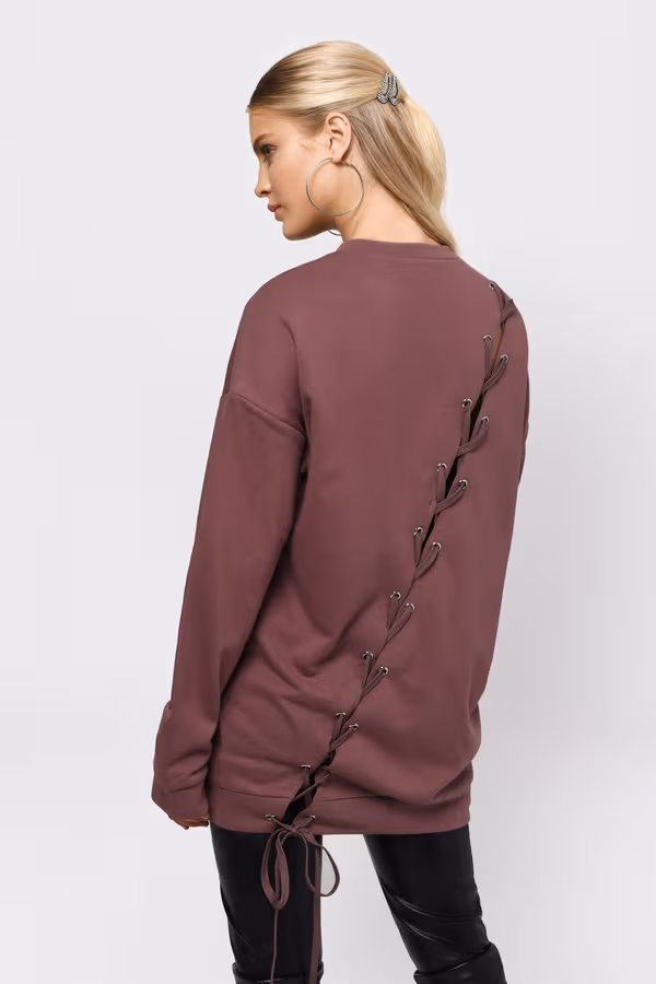 Don't Cross Me Oversized Sweater - Marsala