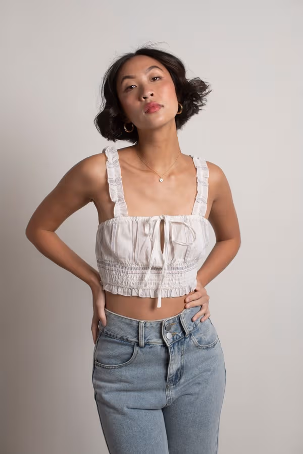 Toni Crop Top - White Multi