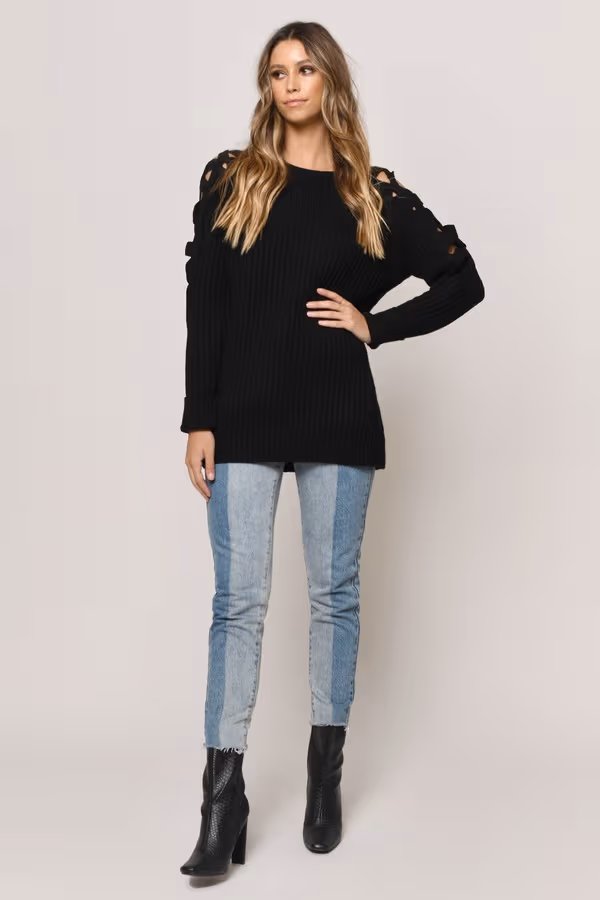 Vana Cold Shoulder Sweater - Blush