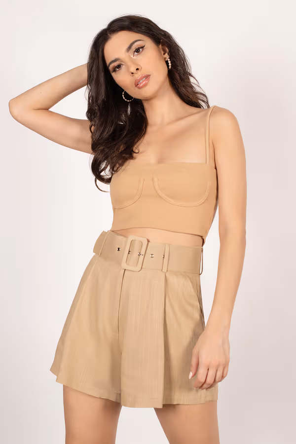 Beau Belted Shorts - Tan