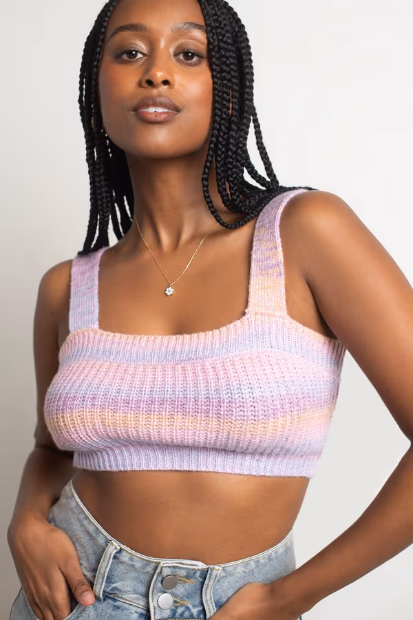 Sweet Pie Crop Top - Lavender Multi