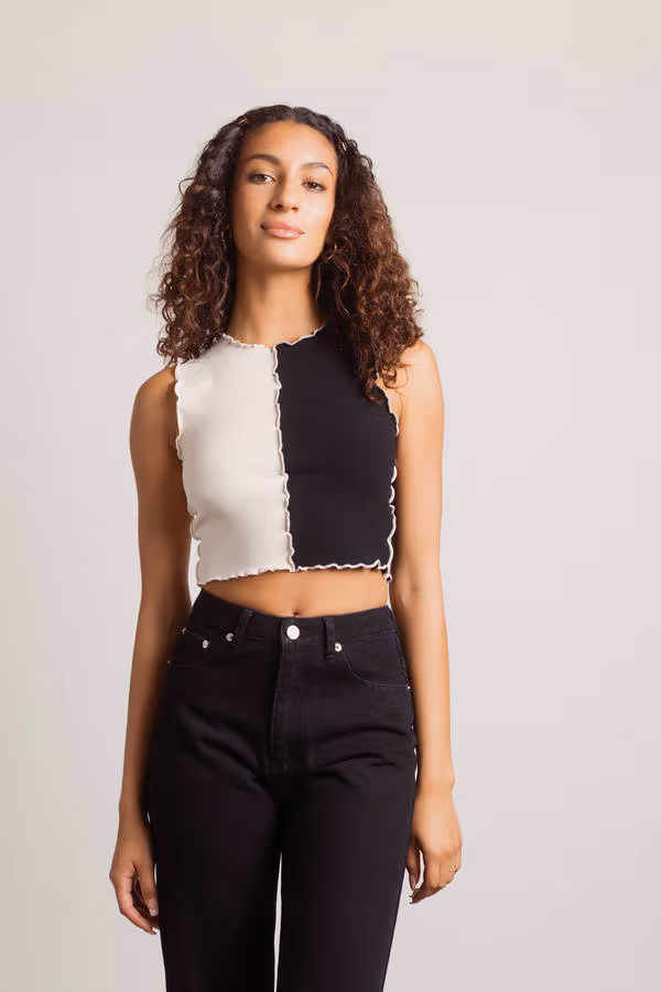 Like I Want You Crop Top - Ecru Beige