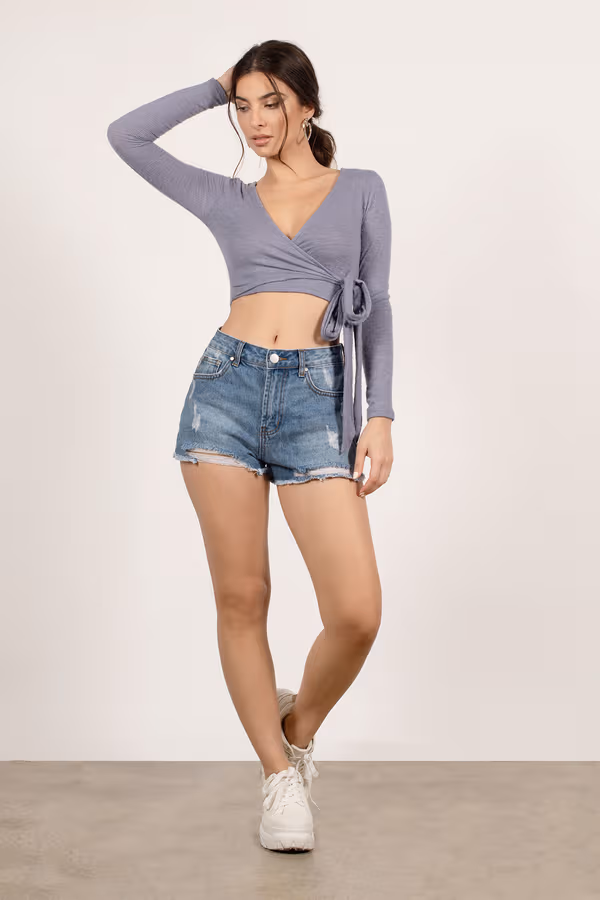 Riverside Distressed Shorts - Vintage Wash