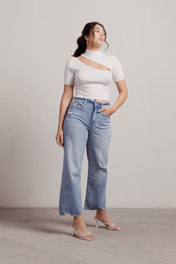 Alyah Cutout Sweater Top - Black