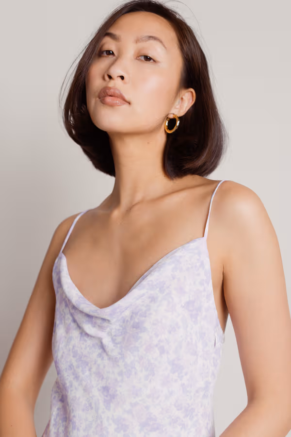 Sugarcane Floral Slip Mini Dress - Lavender
