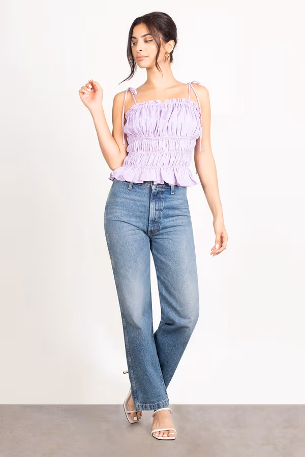 Zoriah Smocked Blouse - Lilac