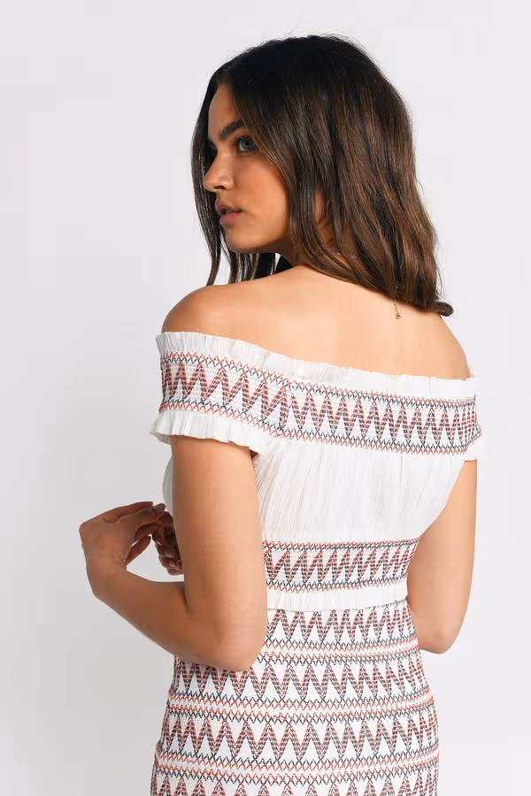 Be Saved Crop Top - Red & Navy