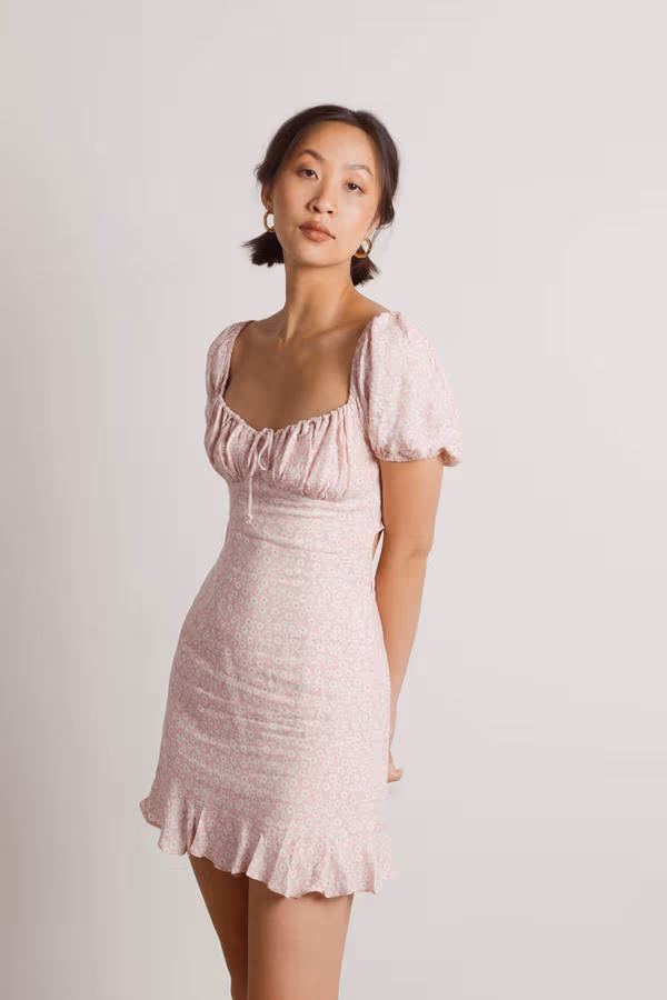 Perfect World Floral Babydoll Mini Dress - Pink