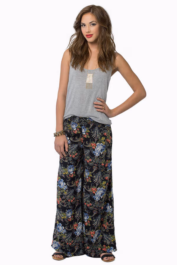 Festival Square Pants - Black Floral